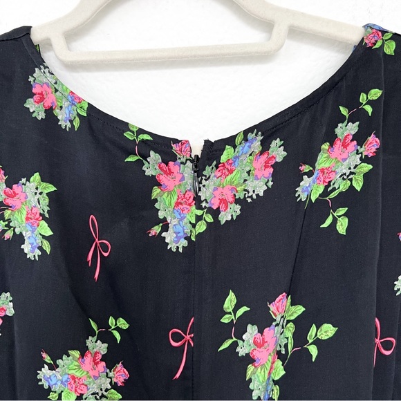 NWT For Love & Lemons Wilson Print Ruched Midi Dress in Polka Dots & Floral - Picture 9 of 10